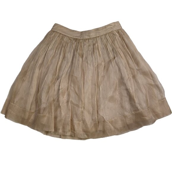 Elizabeth and James Champagne Silk Short Skirt Size 6 - Picture 2 of 7